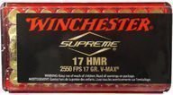 Winchester Supreme 17 HMR V-MAX pienoiskiväärinpatruuna